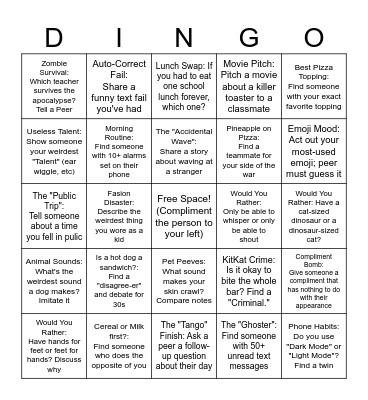 Dingo Bingo Card