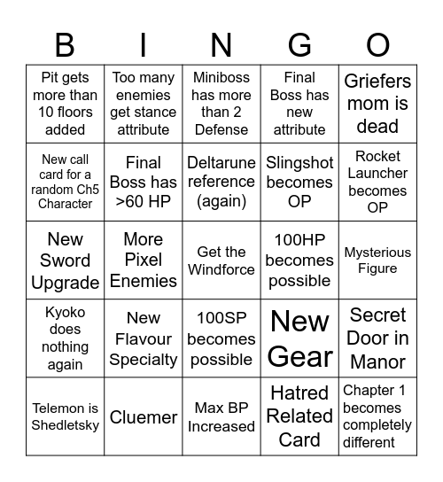 Block Tales Demo 5 Bingo Card Bingo Card