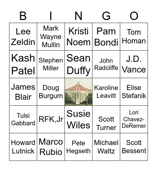 Trump Circus 2.0 Bingo Card