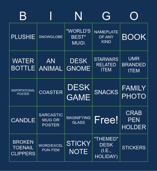 UMR CARD 1 Bingo Card