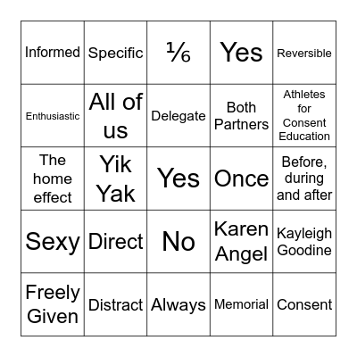 ACE Bingo Card
