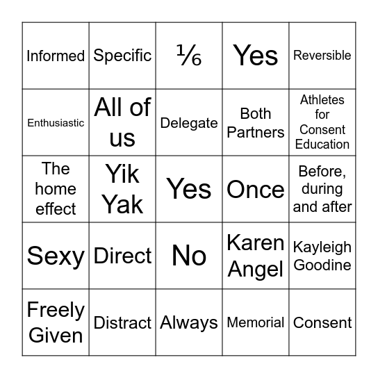 ACE Bingo Card