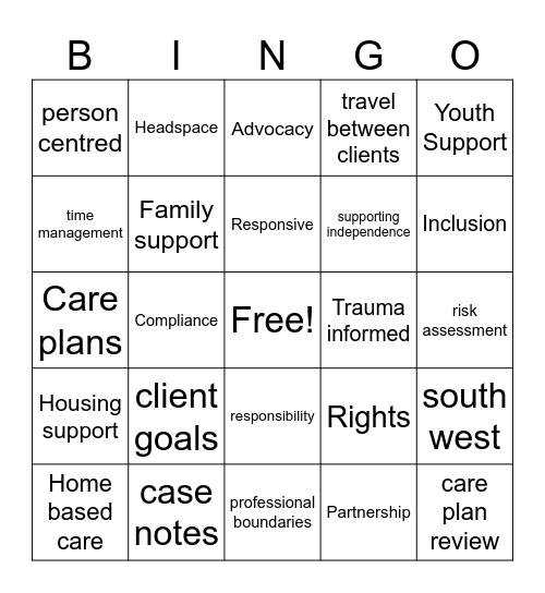 Brophy  Bingo Card