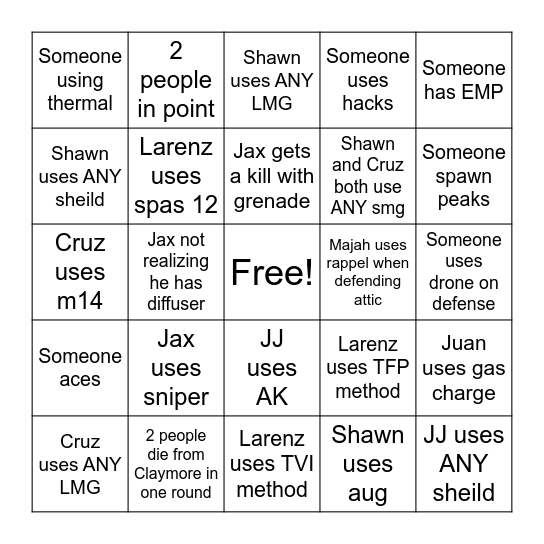 OP1 Bingo Card