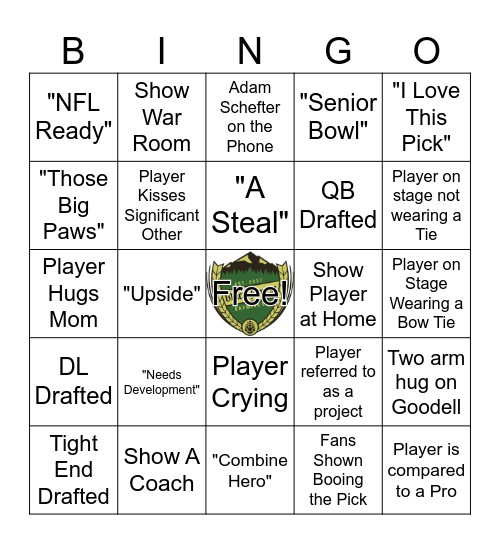 Drafts for the NFL Draft 2026 Bingo Card