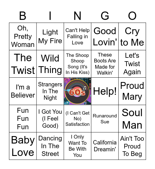 60's Bingo Card