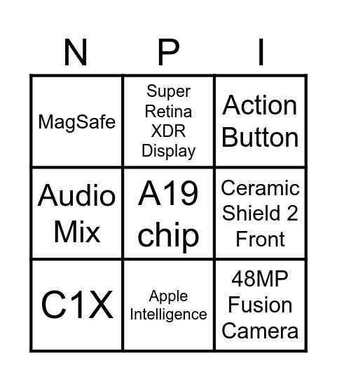 GET TO KNOW iPhone 17e Bingo Card