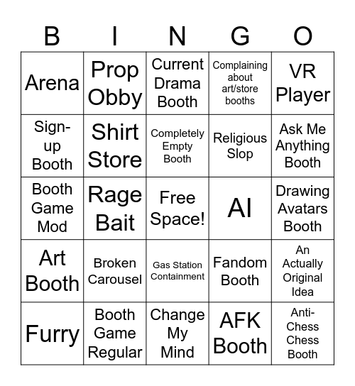 Booth Game Bingo [v1] Bingo Card
