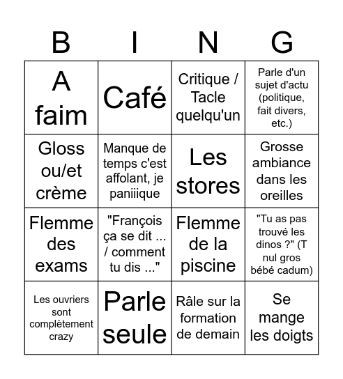 Marie-Lingo Bingo Card