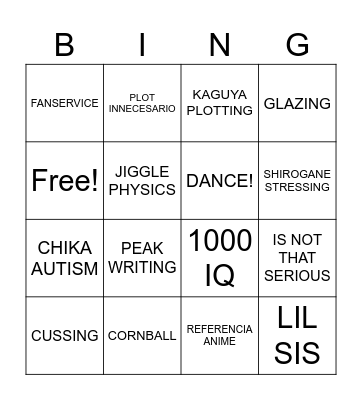 Kaguya Bingo :Fire: :Fire: Bingo Card
