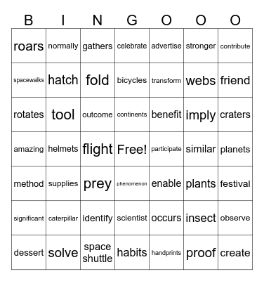CS1-109 Bingo Card