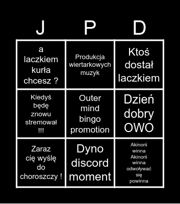 Outer_mind danceflor bingo Card