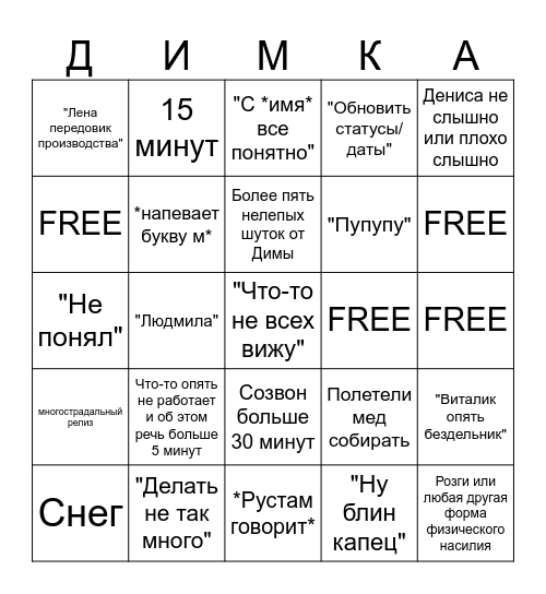 Сюрреализм Bingo Card