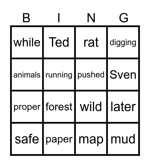 Grimwood Bingo Card