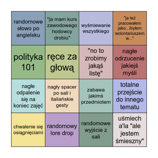 Szyndler Bingo Card