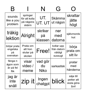 besarta bingo Card