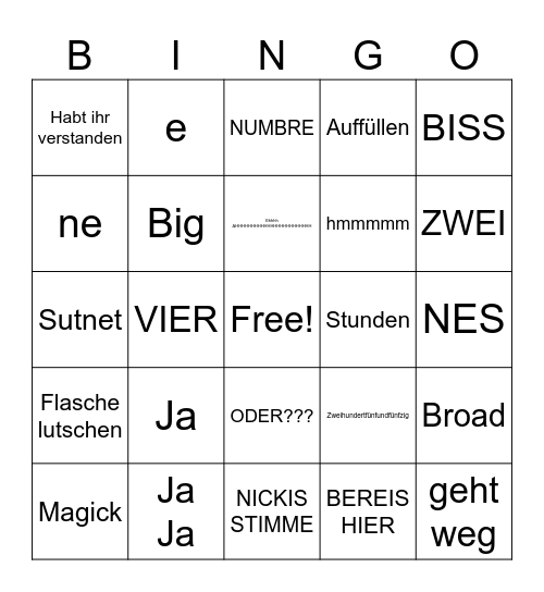 Umar Bingo Card