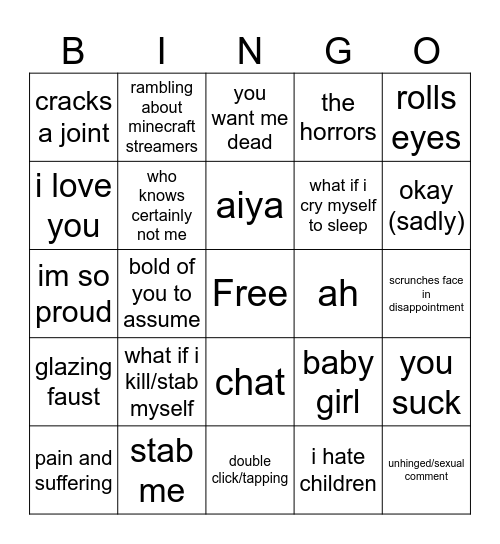 voiceline bingo Card