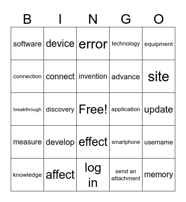 Technology Bingo Card