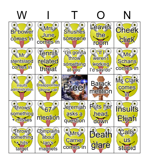 Winton Bingo 2 Bingo Card