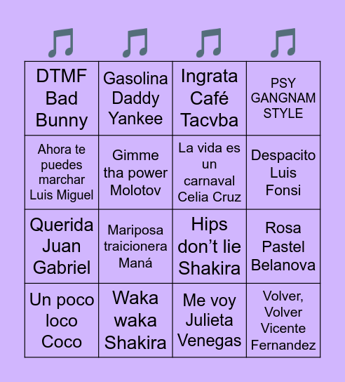 MEXICO BINGO CARD 2 Bingo Card