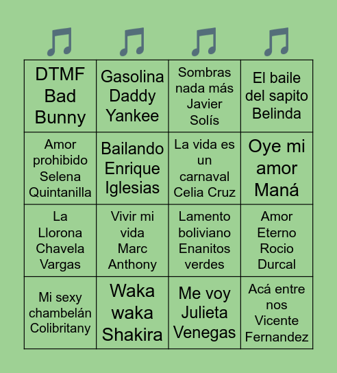 MEXICO BINGO CARD 1 Bingo Card