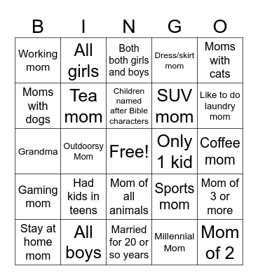 Mother’s Day Bingo Card