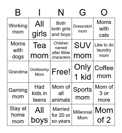 Mother’s Day Bingo Card