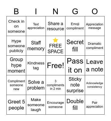 Fill the bucket bingo Card