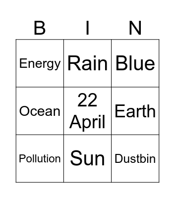 Earth Day (Bingo) Bingo Card