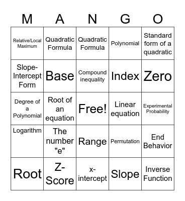 BINGO TIME Bingo Card