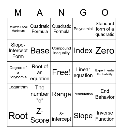 BINGO TIME Bingo Card