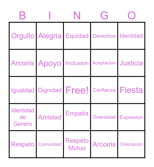 LGBTQ Bingo Card