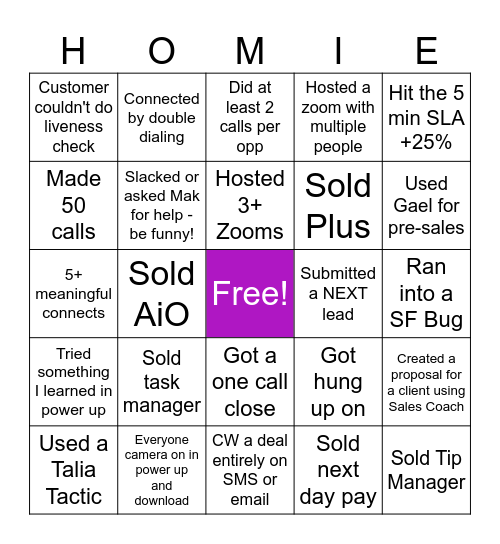 Homebase Daily Bingo Card