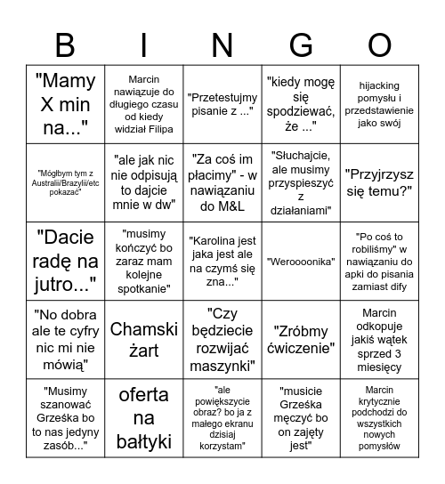 JLR BINGO Card