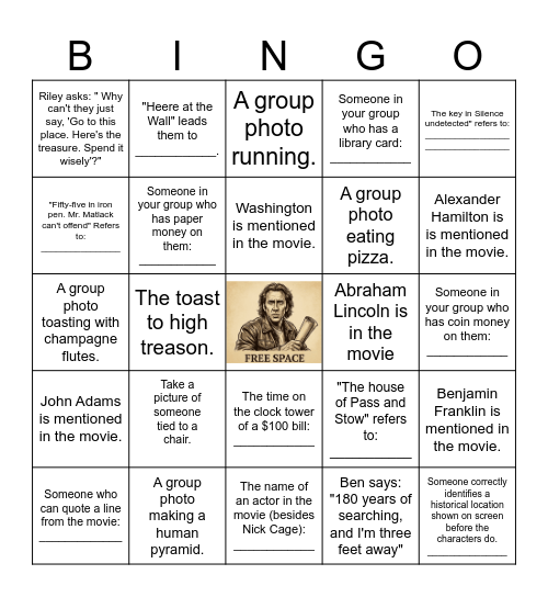 Team 1 Bingo Card
