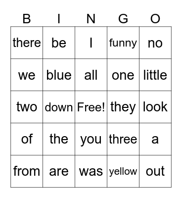 Tricky Words Bingo! Bingo Card