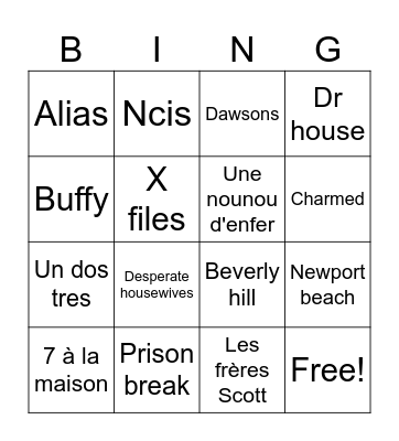 Séries cultes Bingo Card