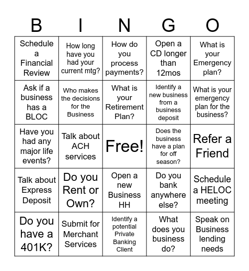 Black Out Bingo 5/1-6/1 Bingo Card
