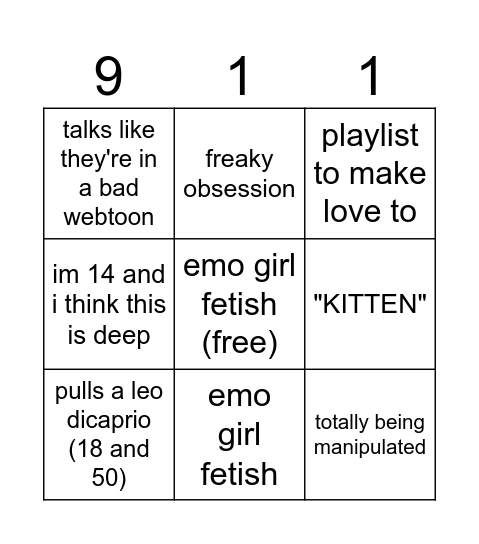 parker's girlfriends bingo Card
