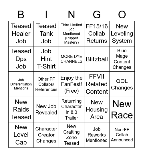 American FanFest 2026 Bingo Card