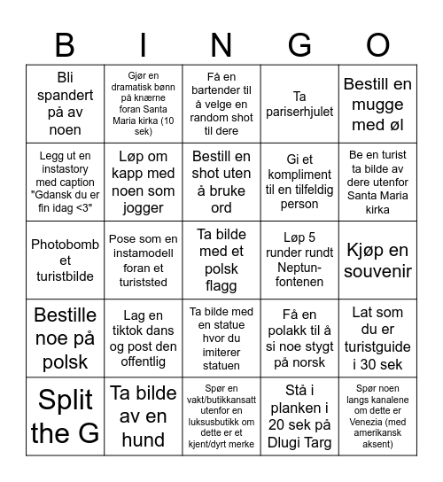 GDANSK BYBINGO Card