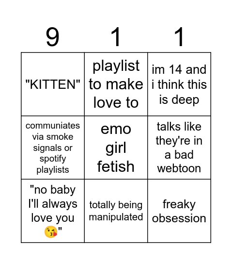 parker's gf Bingo Card
