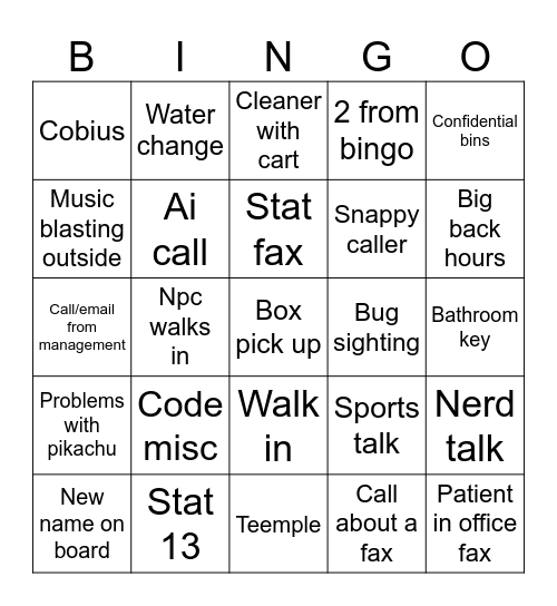 Office Bingo 8 Bingo Card