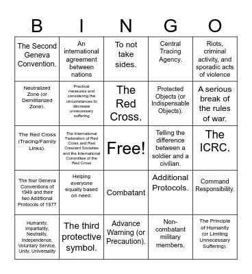 IHL Bingo Card