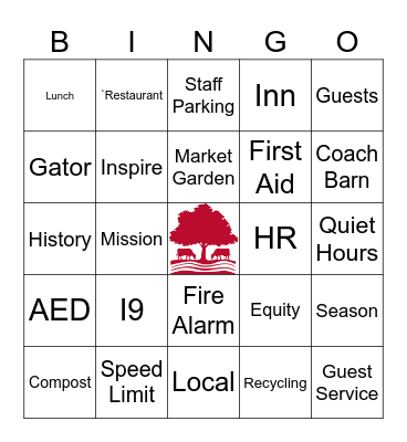 SF Inn 4/26/26 Bingo Card