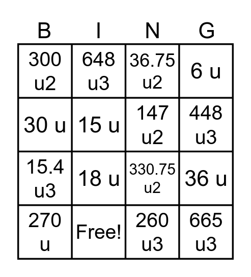 BING! Bingo Card