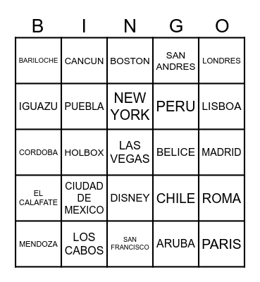BINGO BE FUN Bingo Card