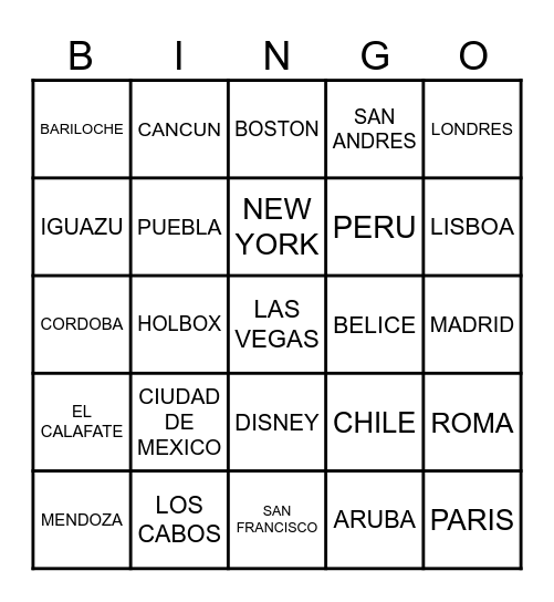 BINGO BE FUN Bingo Card
