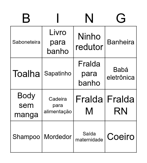 Chá do Joaquim Bingo Card